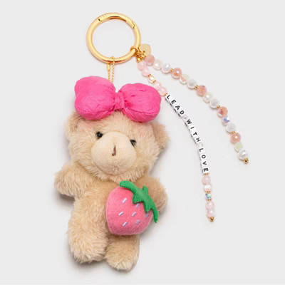 Little Words Project "Lead With Love" Plush Teddy Bear Beaded Bag Charm | Target
