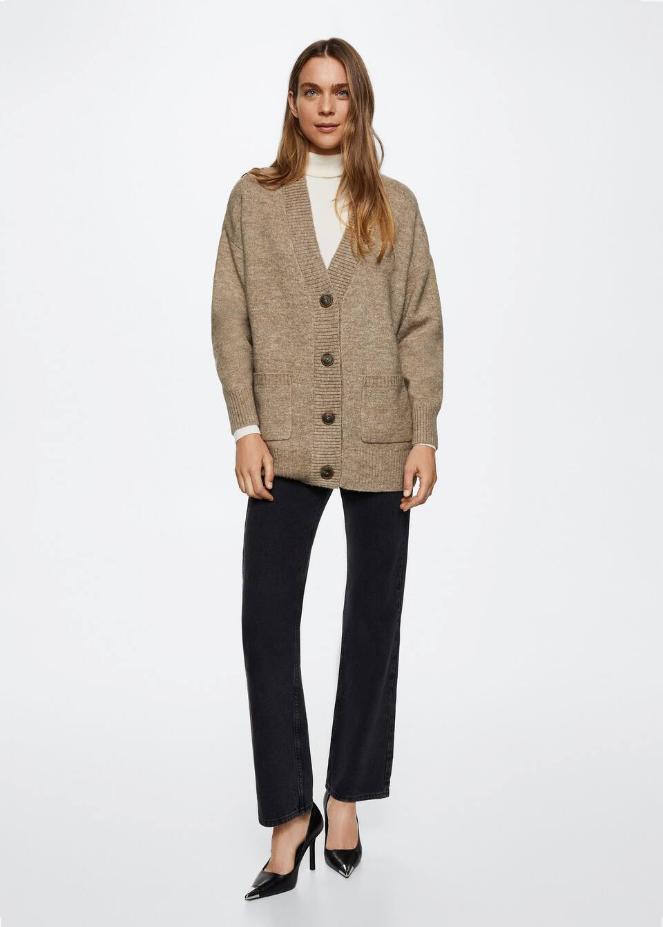 Oversized cardigan with buttons -  Women | Mango USA | MANGO (US)