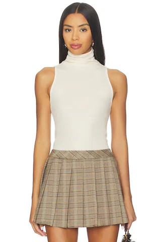 Enza Costa Cashmere Halter Turtleneck Top in Natural from Revolve.com | Revolve Clothing (Global)