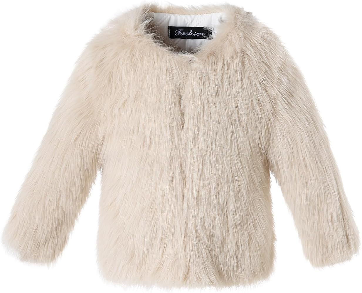 Girls Faux Fur Fluffy Coat for 4-10 Years Winter Jacket Soft Lining Warm Outerwear | Amazon (US)