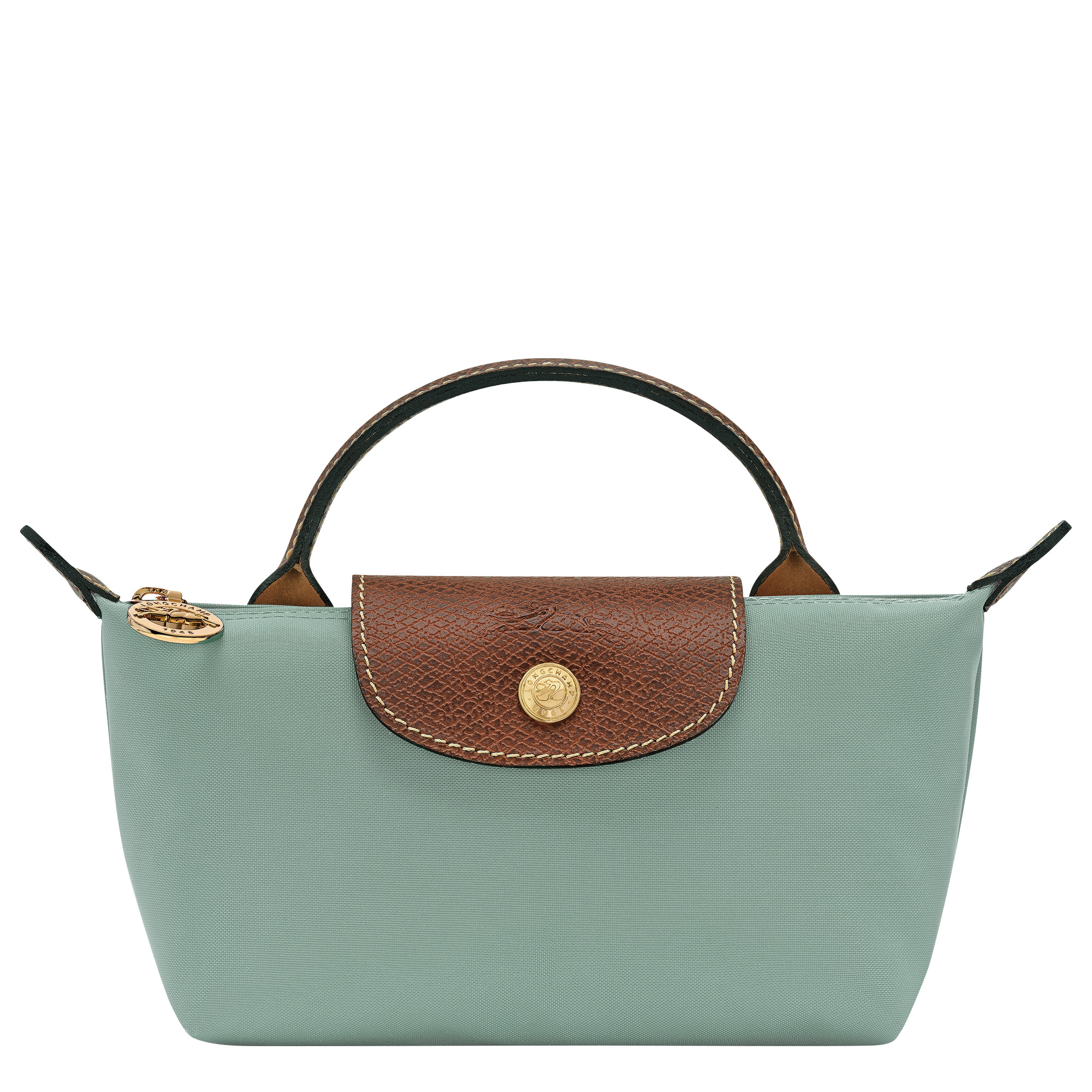 Le Pliage Original Pouch with handle Celadon - Recycled canvas | Longchamp US | Longchamp