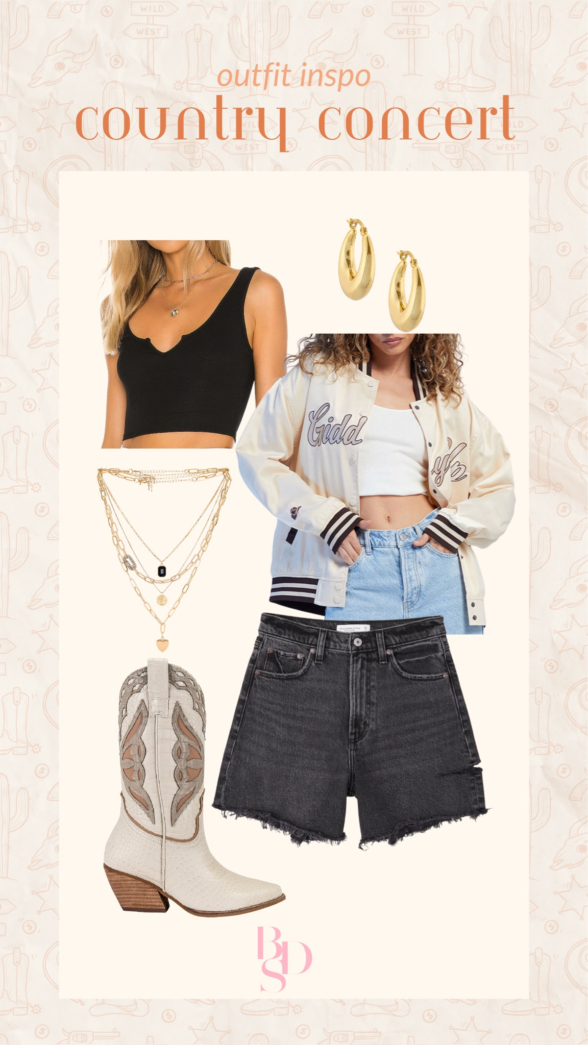 Country Concert outfit inspo!

What to wear to stagecoach, country concert outfit inspo, denim shorts outfit, casual style, what to wear with cowboy boots, cowgirl boots, how to wear cowboy boots, spring outfits, Nashville outfits 

#LTKFind #LTKFestival #LTKunder100