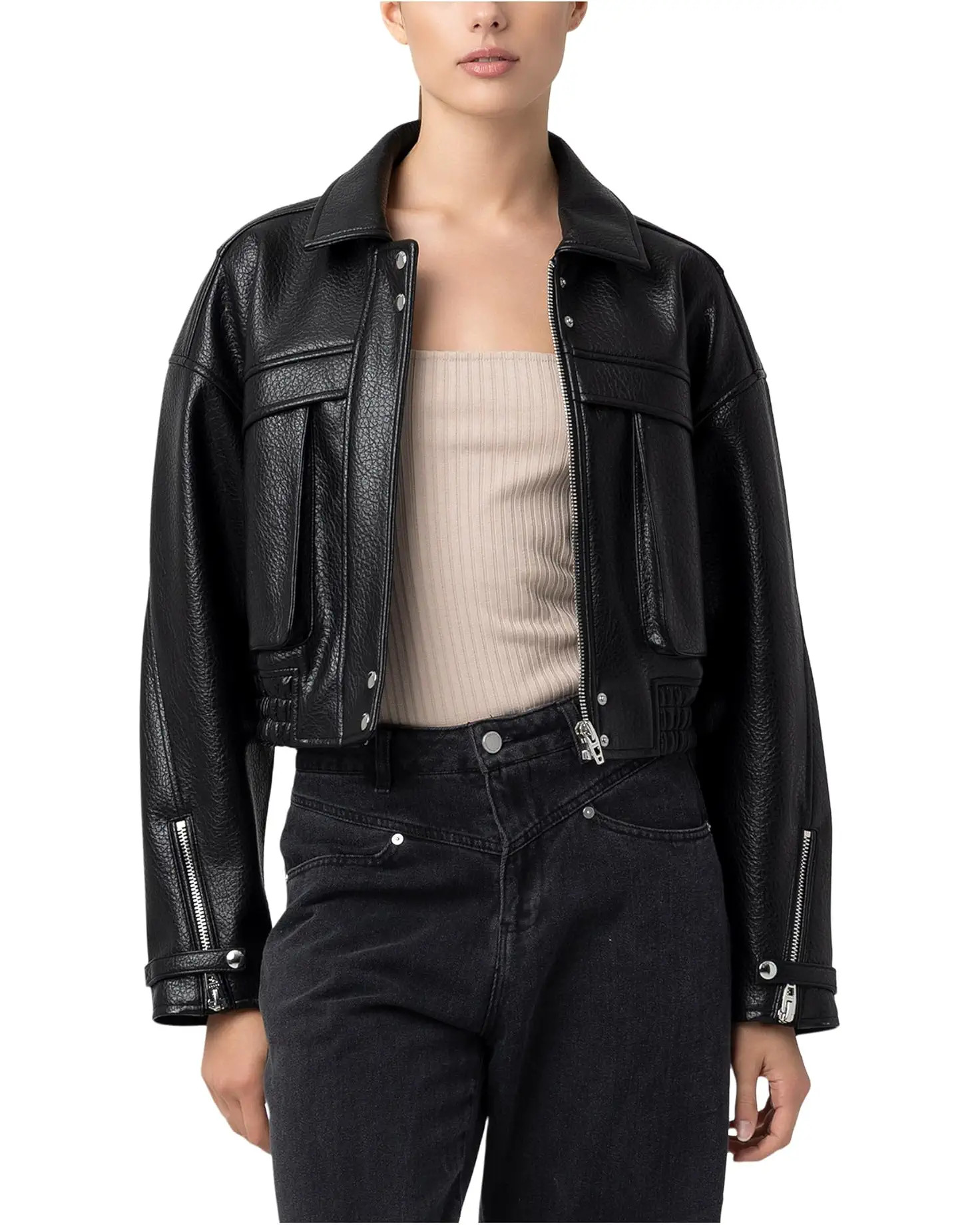 Epic Moment Leather Bomber Jacket | Zappos