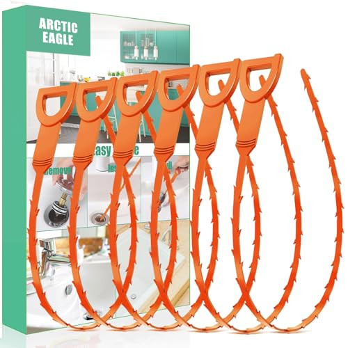 Drain Snake Hair Drain Clog Remover - 6 Pack Shower Snake Sink Unclogger Tool with Exquisite Packaging (Orange) | Amazon (US)