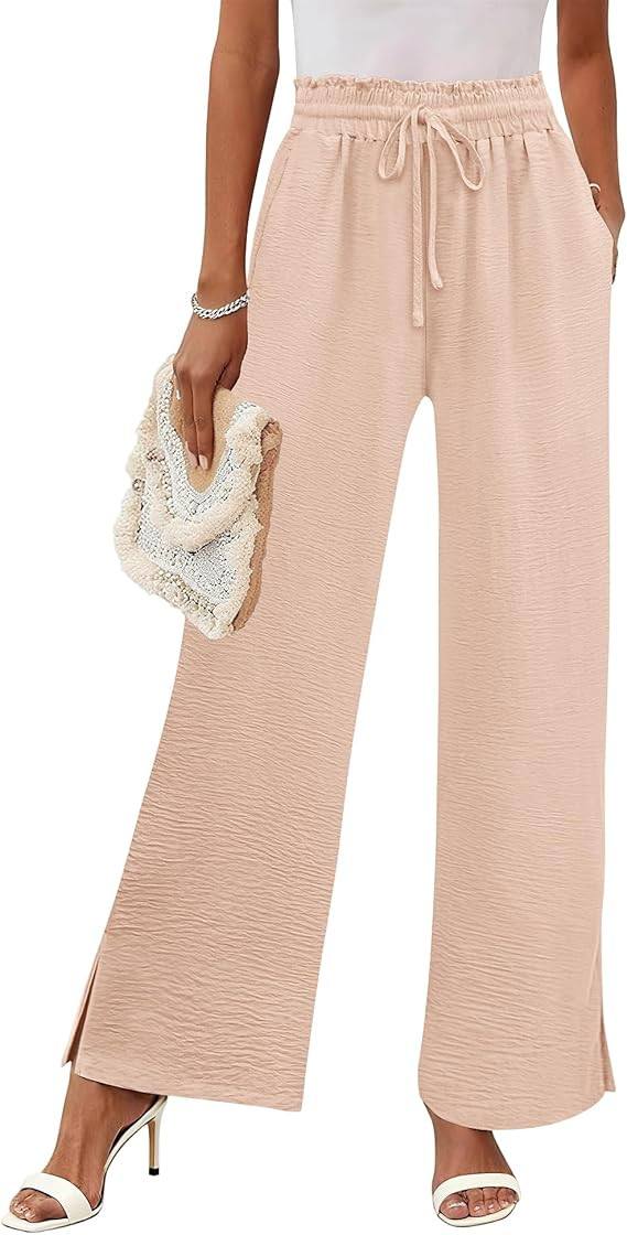 Rapbin Wide Leg Pants Woman Palazzo Pants High Waisted Drawstring Spring Summer Casual Flowy Trou... | Amazon (US)