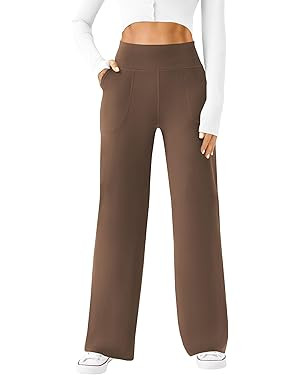 Womens Wide Leg Yoga Pants Casual Work Dress Pants Lounge Sweatpants High Waist Comfy Loose Trous... | Amazon (US)