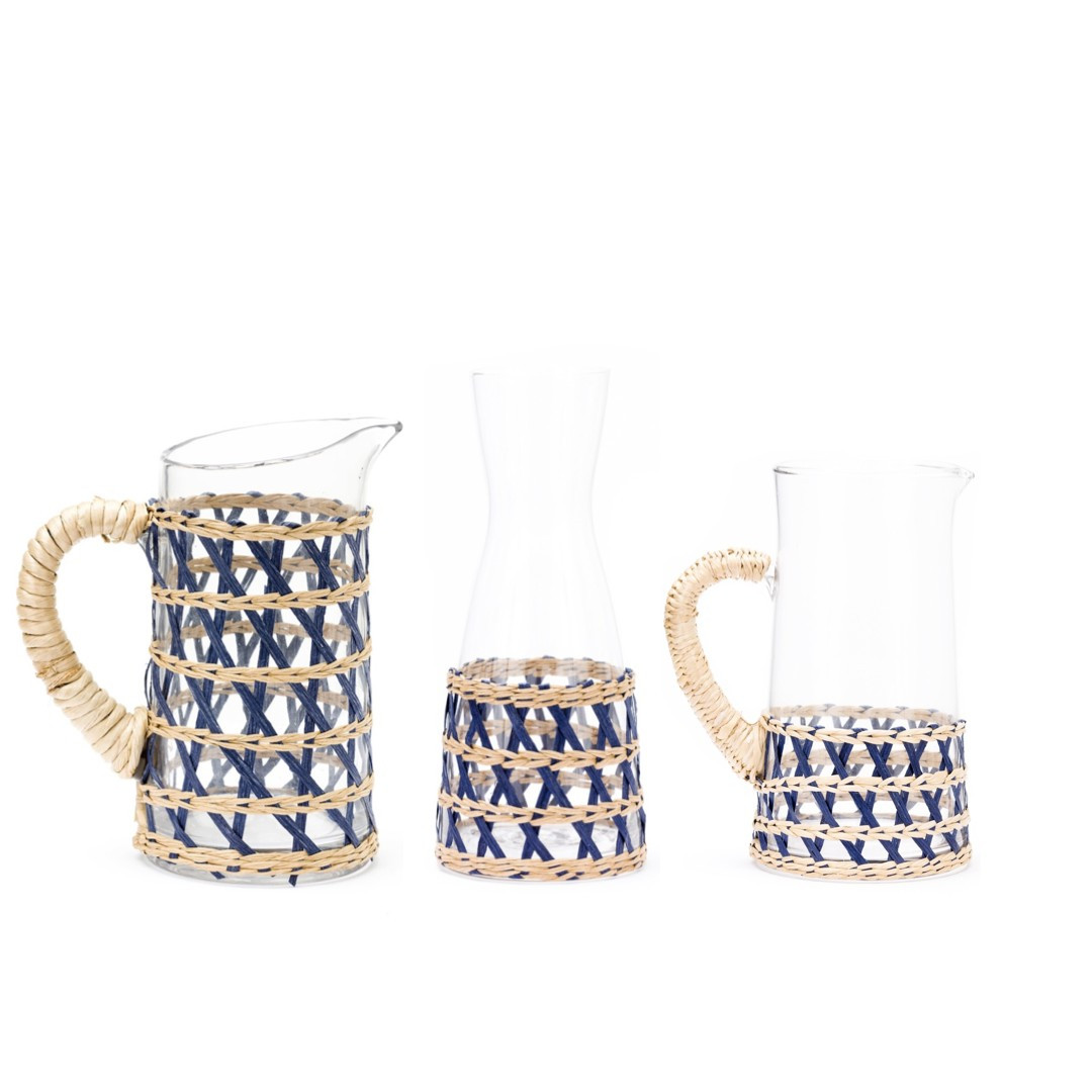 Island Wrapped Pitcher Large Navy | Amanda Lindroth
