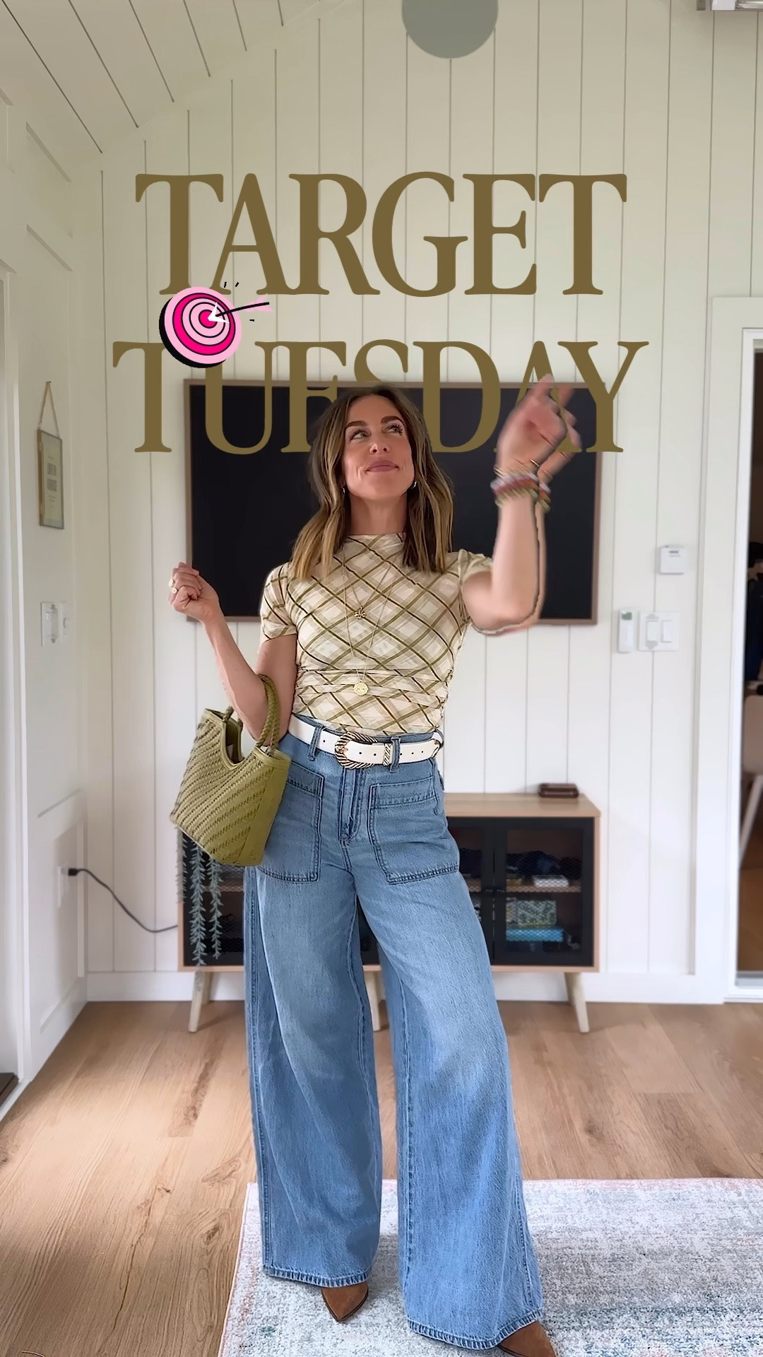 Happy Target Tuesday! Every items fits TTS except the Jeans. If in between, size up in the palazzo jeans. Size up TWO in the dark wash wide-leg jeans.