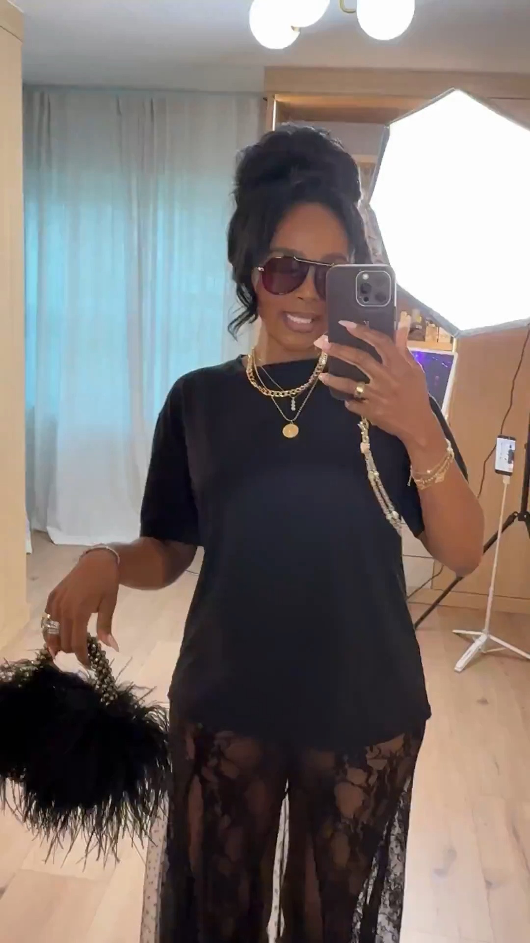 Scroll to shop this edgy chic night-out look 🖤

Sheer lace layers with a relaxed tee = the perfect mix of effortless and bold—ideal for dinners, girls night, or a dressed-up casual vibe.

📏 Measurements: 5’4”, 140 lbs, 34D bust, 27” waist, 40” hips

Follow me on Instagram and YouTube @kirasfashionfinds



