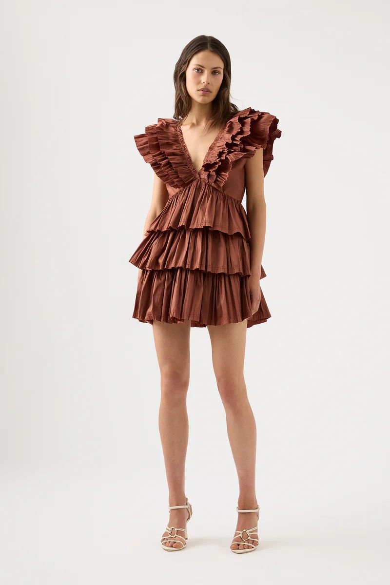 Rhythmic Frilled Mini Dress | aje. (US, UK, Europe, ROW)