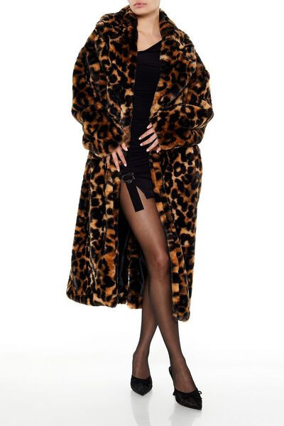 Faux Fur Leopard Print Coat | Forever 21