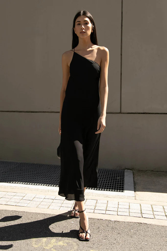 ONE SHOULDER MIDI DRESS | OAK + FORT