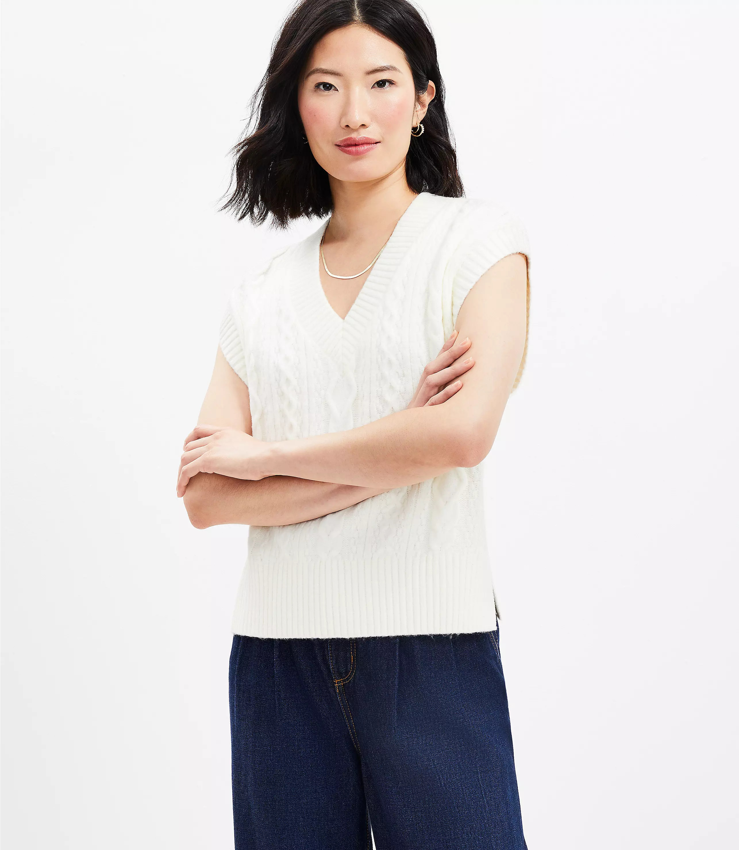 Cable Sweater Vest | LOFT