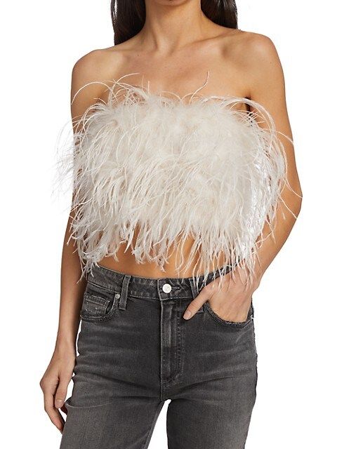 Zaina Feather Bustier Top | Saks Fifth Avenue