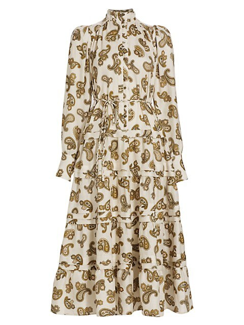 ALÉMAIS Mia Linen Midi-Dress | Saks Fifth Avenue