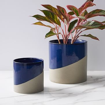 Half-Dipped Planters - Midnight | West Elm (US)