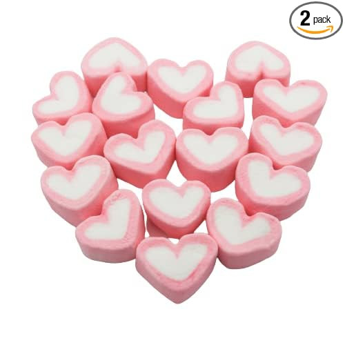 EBK Heart-Shaped Marshmallow 2-5.1 Oz Bags Wedding Valentines Party Candy Favors | Amazon (US)