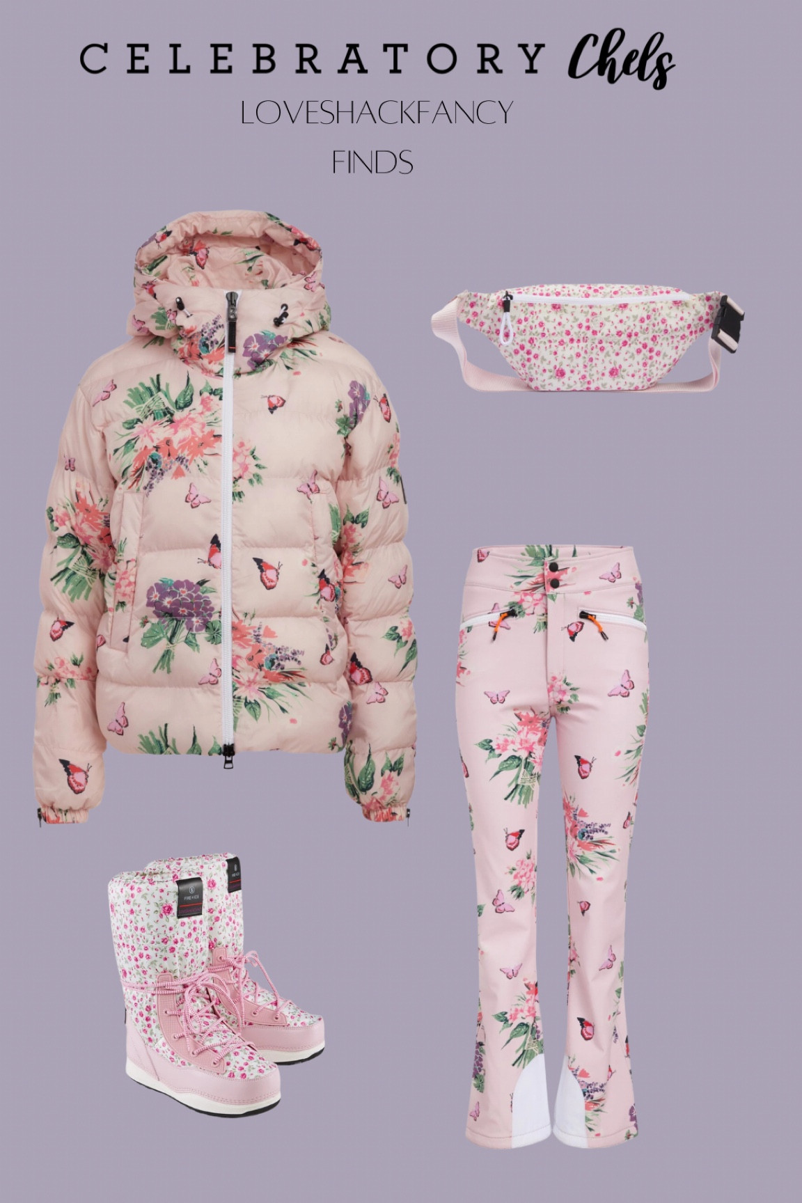 LoveShackFancy winter wear
Snow pants
Ski pants
Snow boots
Puffer jacket
Floral pattern
Fanny pack 
Winter fashion 
Winter style
Cold weather 
Snow gear 

#LTKSeasonal #LTKtravel #LTKHoliday