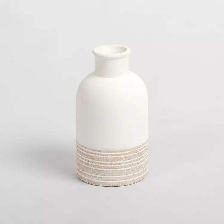 New! Neutral Two-Toned Ceramic Vase, 7 in. | Kirkland's Home