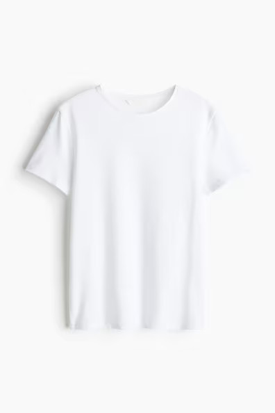 H & M - Fitted T-shirt - White | H&M (UK, MY, IN, SG, PH, TW, HK)