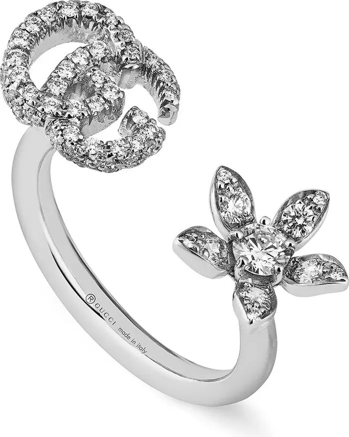 Gucci Flora Diamond Open Ring | Nordstrom | Nordstrom