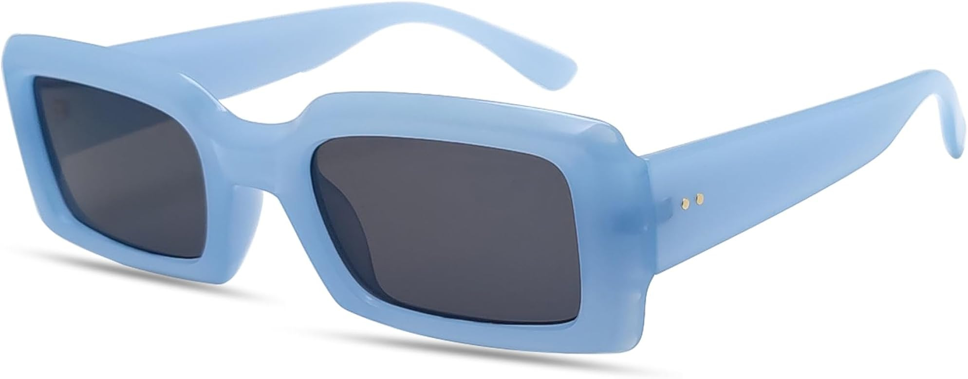 Trendy Rectangle Sunglasses for Women Men Retro 90s Glasses Shades Fashion Cute 2025 Sunglasses | Amazon (US)