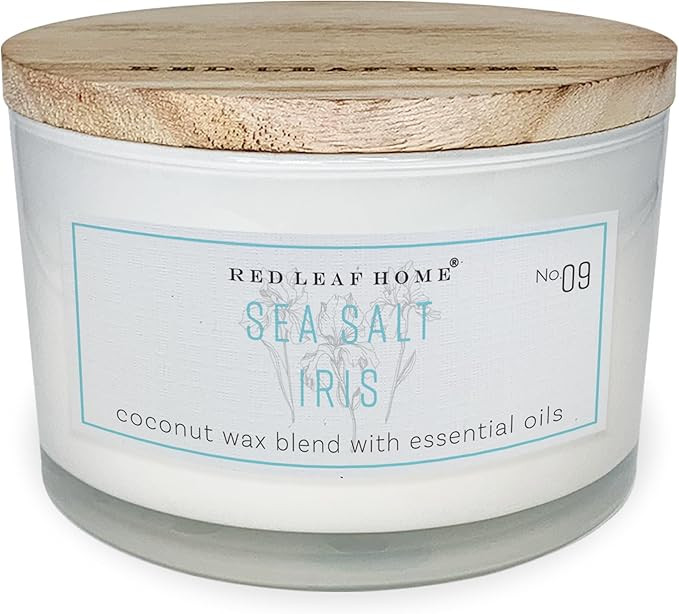 Red Leaf Home Sea Salt and Iris Jar Candle | Includes Wooden Lid, Large | Aromatherapy | Sketch C... | Amazon (US)