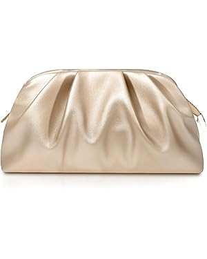 lovyoCoCo Clutch Purse for Women Soft Pleated PU Wedding Clutch, Elegant Evening Bag for Galas, P... | Amazon (US)
