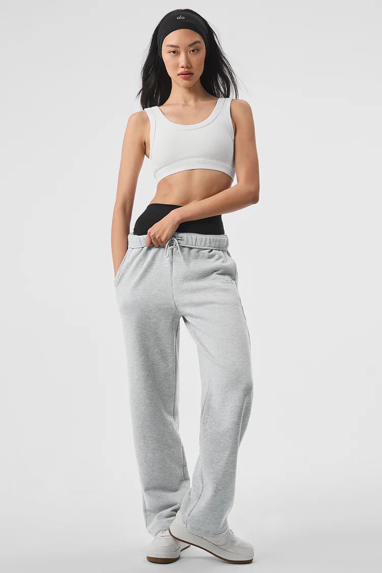 Accolade Straight Leg Sweatpant - Athletic Heather Grey | Alo Yoga