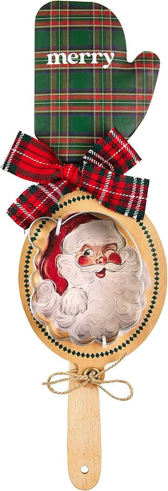 Mud Pie Christmas Tartan Silicone, spatula 12" | cutter approx 4" x 3", Green | Amazon (US)