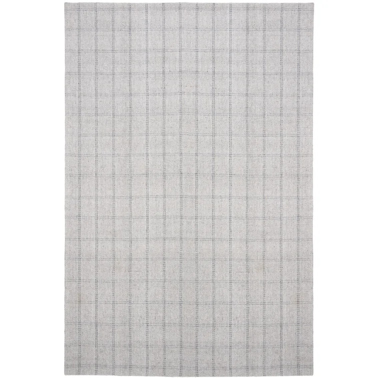 Tamworth Plaid Handwoven Wool/Viscose Wild Silver Area Rug | Wayfair Professional