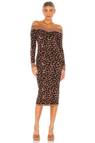 LPA Oria Dress in Brown Leopard from Revolve.com | Revolve Clothing (Global)