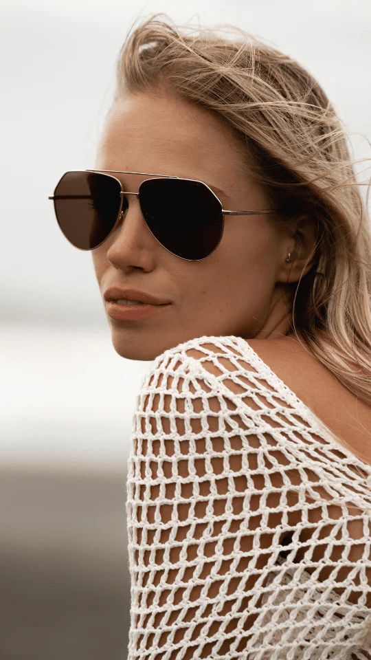 Luxury Sunglasses | Sail Silver Aviator Sunglasses | ANEA HILL | ANEA HILL