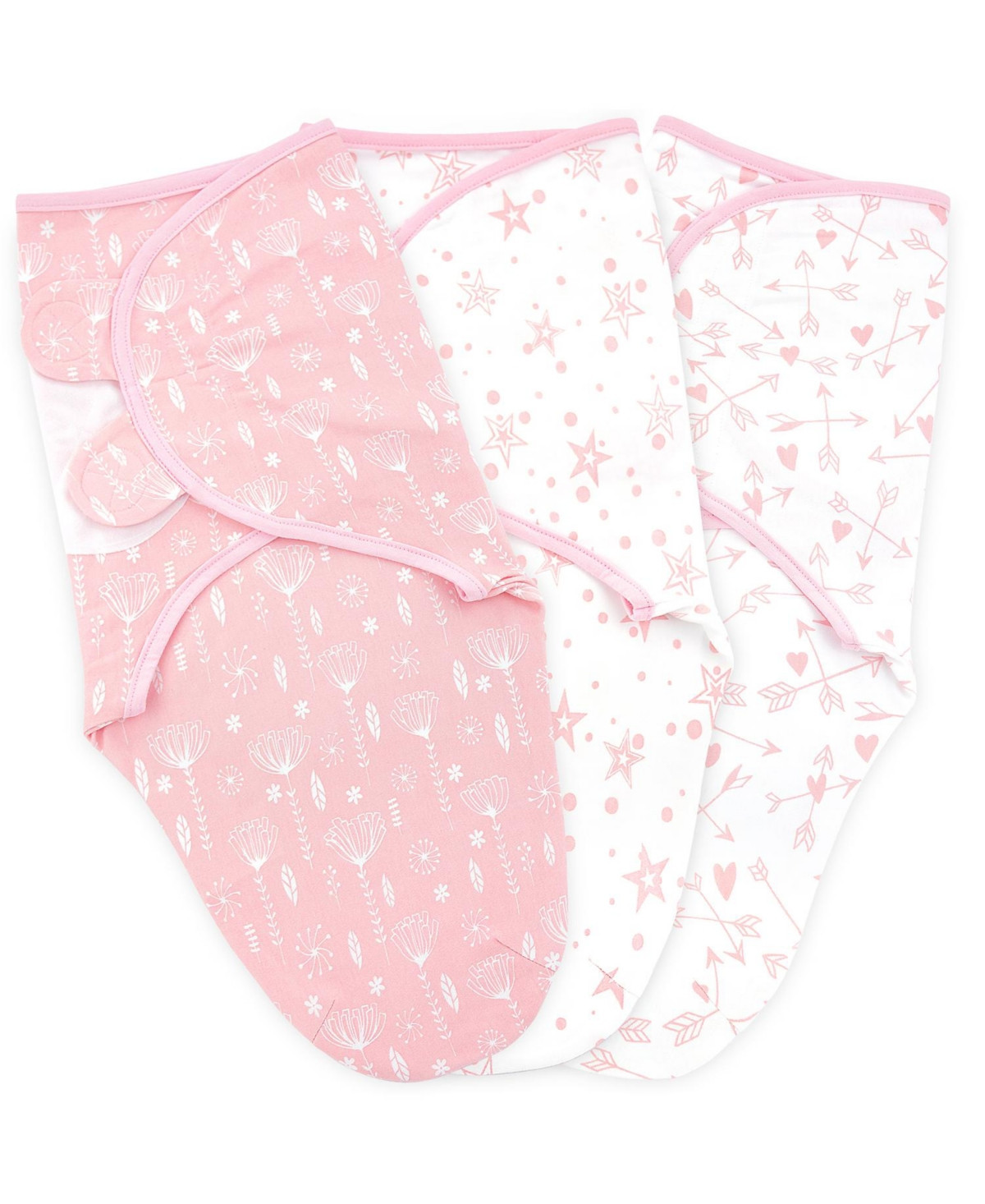 Baby Swaddle Blanket Boy Girl, 3 Pack Newborn Swaddles, Infant Adjustable Swaddling Sleep Sack - Pink | Macy's