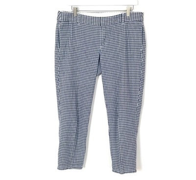 J. Crew City Fit Gingham Pants Blue White | eBay US