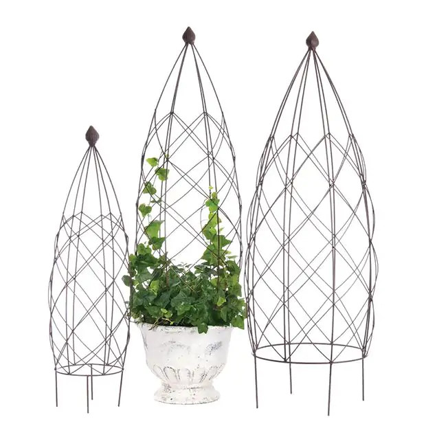 Round Metal Garden Topiary Set of 3 | Antique Farm House