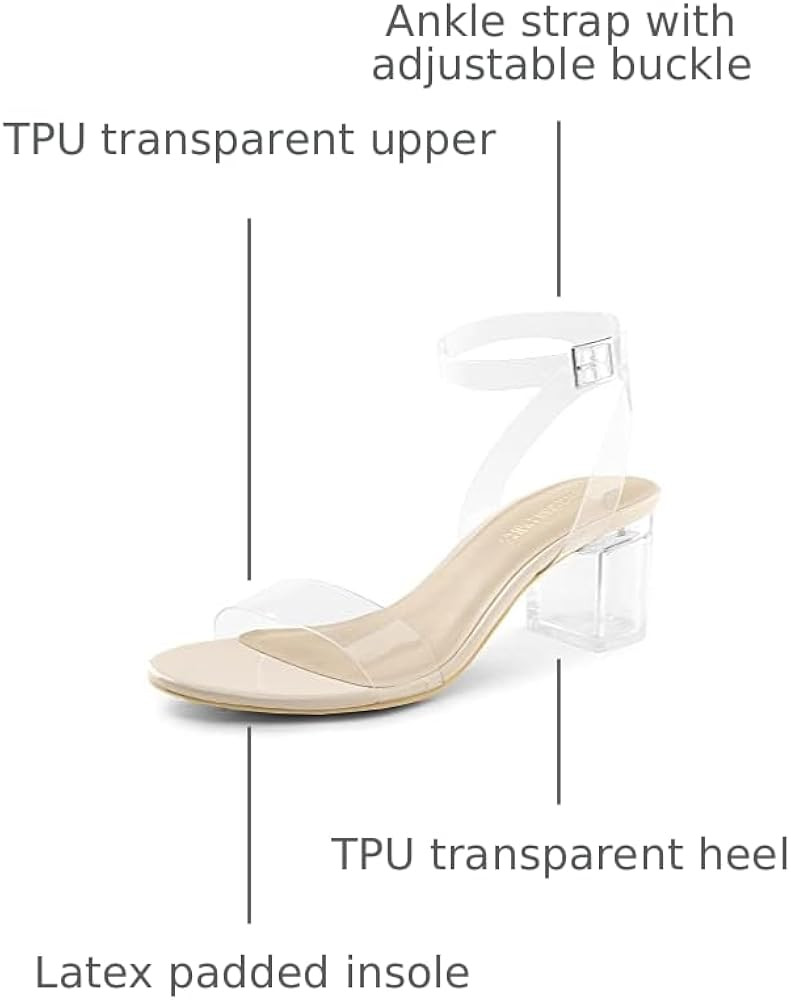 DREAM PAIRS Women's Open Toe Ankle Strap Low Block Chunky Heels Sandals Party Dress Pumps Shoes | Amazon (US)