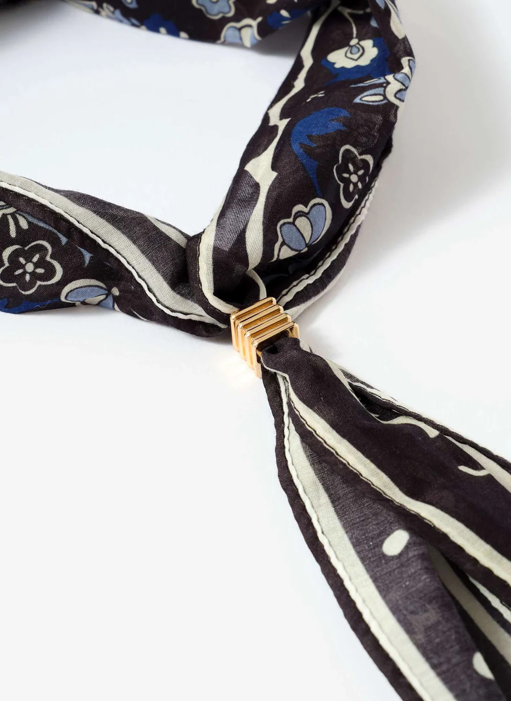 Navy Paisley Print Scarf | Mint Velvet