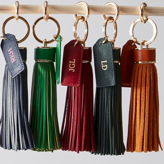 Oversized Leather Tassel Keychain | Mark and Graham