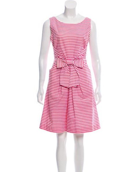 Kate Spade New York Stripe Knee-Length Dress Pink | The RealReal