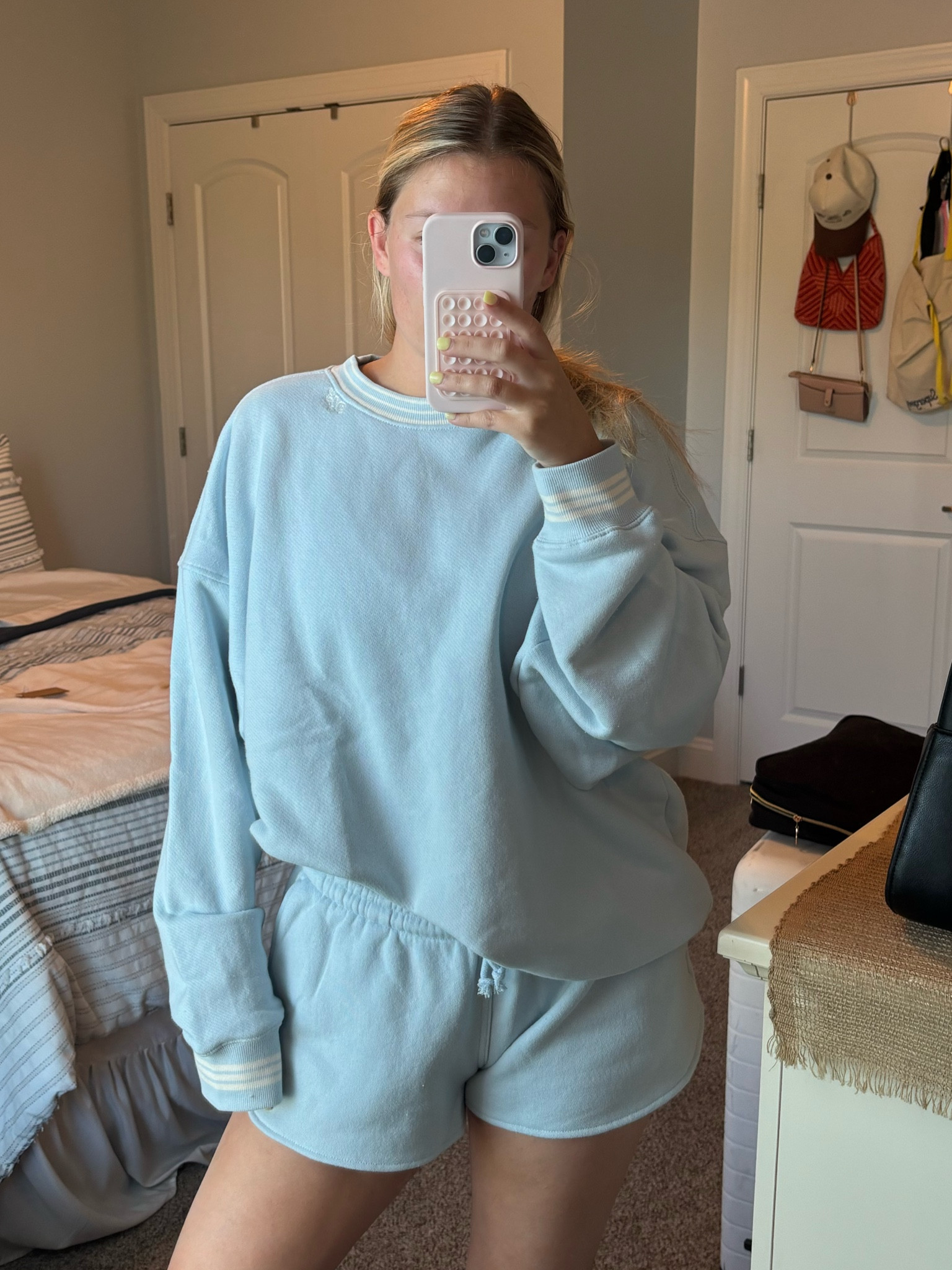 The comfiest sweat set for summer! Wearing a large in the top &amp; medium in the shorts!

#LTKStyleTip #LTKFindsUnder100