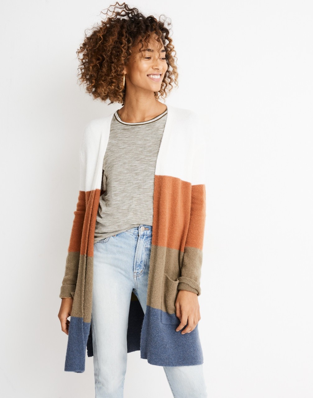 Kent Striped Cardigan Sweater in Coziest Yarn | Madewell