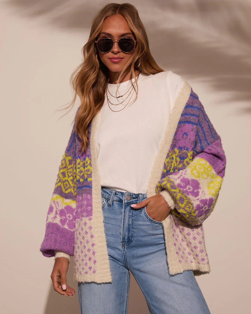 Ferrell Printed Open Front Cardigan | VICI