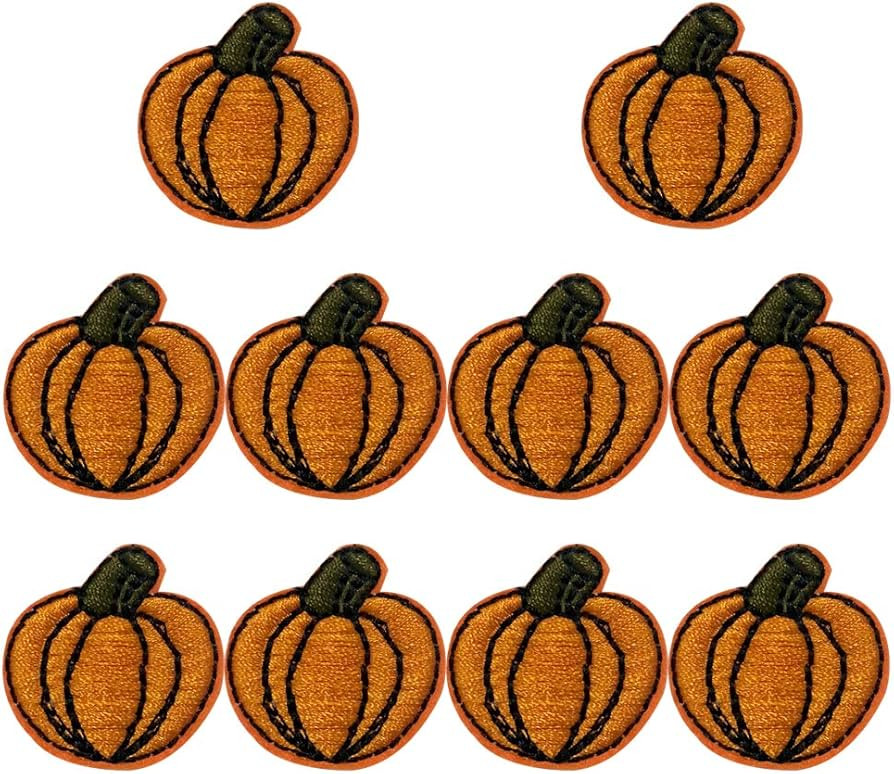 Amazon.com: XUNHUI Pumpkin Applique Patch Iron On Clothes Small Patch for Clothing Iron Embroider... | Amazon (US)