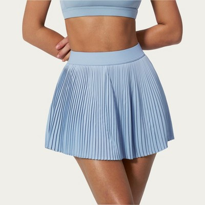 Anna-Kaci Active Women's Pleated Athletic Skort with Built-In Shorts and Side Pocket - Small, Light Blue | Target