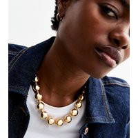 Gold Tone Orb Chunky Necklace New Look | New Look (UK)