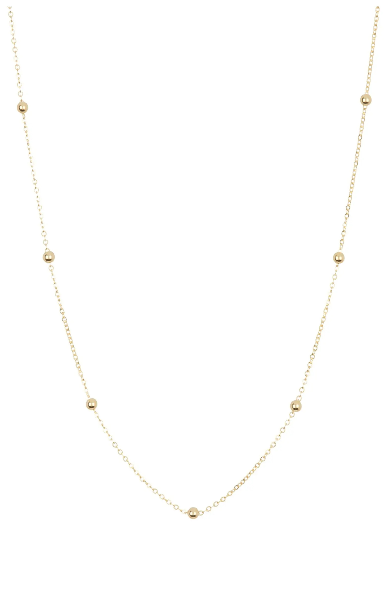 14K Yellow Gold 18" Diamond Cut Bead & Link Chain Necklace | Nordstrom Rack