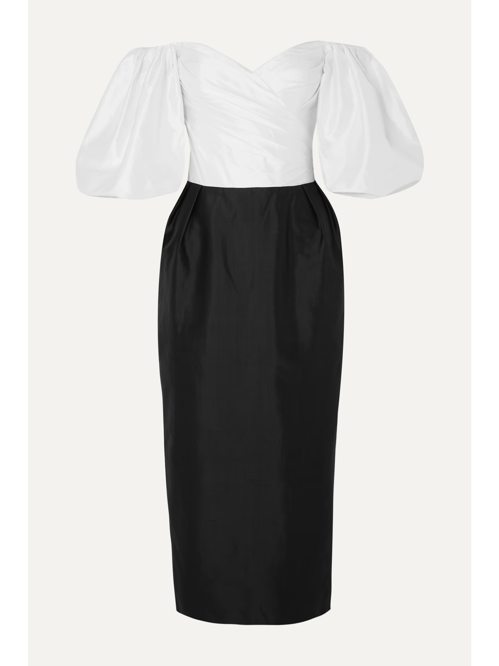 Off-the-shoulder two-tone silk-taffeta midi dress | NET-A-PORTER (US)