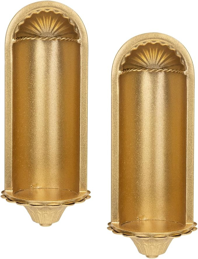 Candle Sconce Set of 2,Gold Wall Candle Sconce,Wall Decorations,Rustic Home Decor | Amazon (US)