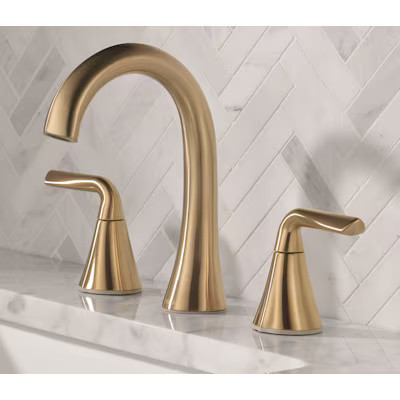 Delta Eldren Champagne Bronze Widespread 2-handle WaterSense Mid-arc Residential Handle Bathroom ... | Lowe's